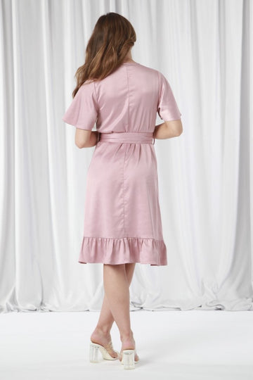 Frill Wrap Dress With Tea Sleeve Double Second